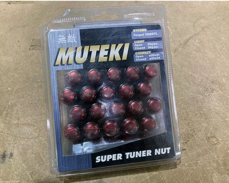 Muteki Closed End Lug Nuts Red M12x1.25 CLEARANCE - 41885R